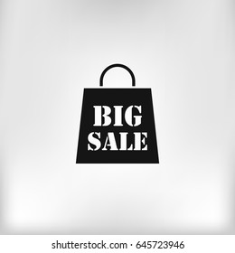 Big sale bag vector icon isolated