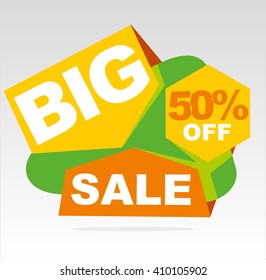 big sale banner. Banner 50%off. Vector illustration.