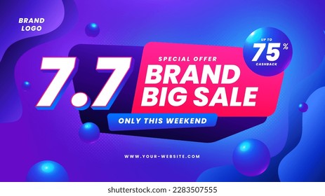 Big Sale banner ad promotion brand sale 7.7 background