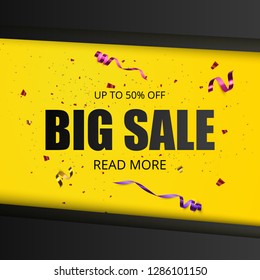 Big sale banner. Advertising poster. Sale background. 