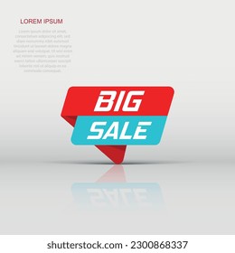 Big sale banner badge icon. Vector illustration. Business concept big sale pictogram.