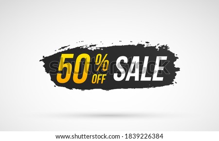 Big sale banner, best offer. Mega sale, creative flyer. Mega discount with painted trendy gradient brush strokes for advertising labels, stickers, banners, leaflets, badges, tags, posters. Vector.