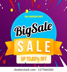 big sale banner blue