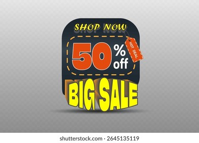 Big sale banner with bold colorful text and modern design for advertising and marketing promotions