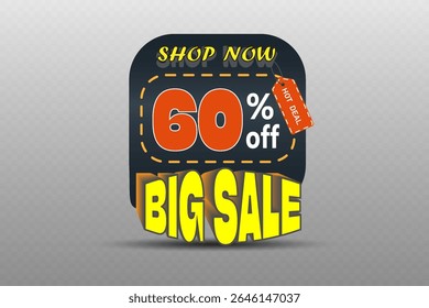 Big sale banner with bold colorful text and modern design for advertising and marketing promotions