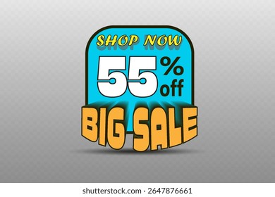 Big sale banner with bold colorful text and modern design for advertising and marketing promotions