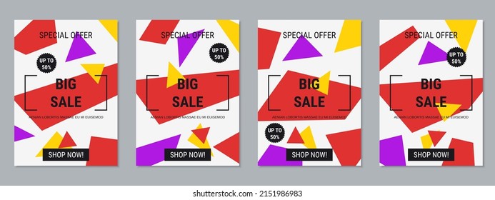 Big Sale Banner, Business Flyer, Discount Coupon, Booklet Vector Design Templates Collection