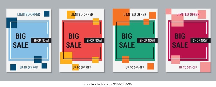 Big Sale Banner, Business Flyer, Discount Coupon, Booklet Vector Design Templates Collection