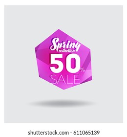 Big Sale Banner. Cristal. Vector Illustration Bright lighting