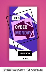 big sale banner cyber monday special offer promo marketing holiday shopping concept advertising campaign online mobile app vertical vector illustration