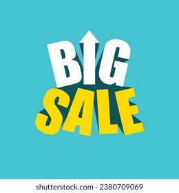 Big sale banner design with modern typography illustration. Discount promotion layout banner template design. Vector illustration. Business promotion logo, banner, poster, flyer