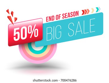 Big Sale banner design over a white background. Vector illustration for promotion advertising.
