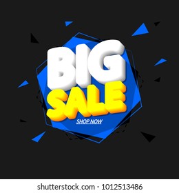 Big Sale, banner design template, app icon, discount tag, vector illustration 