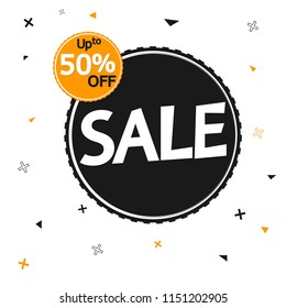 Big Sale banner design template, up to 50% off, discount tag, vector illustration