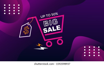 Big Sale Banner Design Template. Illustration of Big Sale Template for Website, Retail or Online Store. Vector