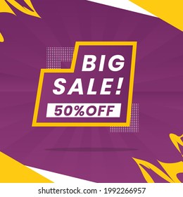 Big sale banner design. sale banner design template. big sale design for advertisement, campaign, season, event or marketing tools.