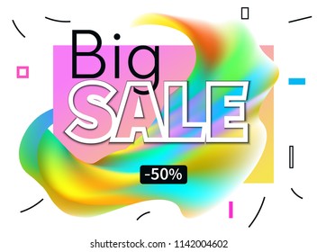 Big sale banner. Discont special offer marketing poster. Banner design in trendy pastel colors for promotion. Big sale promo background template.
