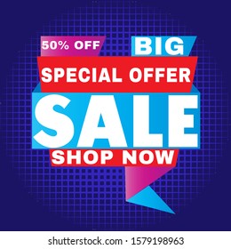 Big sale banner. Sale and discounts. Vector illustration Sale banner vector. 50%off. 