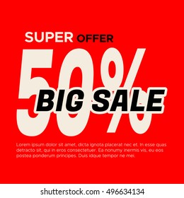 Big sale banner. Sale and discounts. Vector illustration
