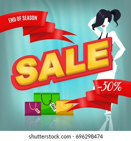 Big sale banner. Sale and discounts. Vector illustration