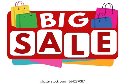 Big sale banner or label for business promotion on white background,vector illustration
