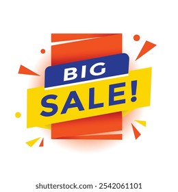 Big sale banner label or tag. Advertising discounts sign vector.