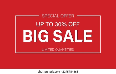 big sale banner layout design 30% 