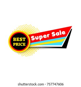 Big sale banner. Limited time for special offer and discounts, bright sign for shop customers. Vector flat style cartoon illustration isolated on white background
