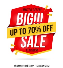 Big sale banner, modern red vertical banner for sale announcement, vector eps10 illustration