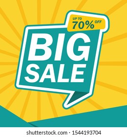 Big Sale Banner and Poster. 70% off. Promotion Banner and Poster Vector illustration
