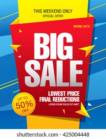 Big sale banner, poster. Sale background. Sale label