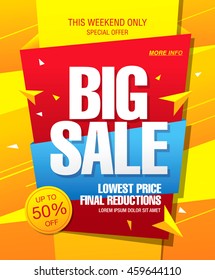 Big sale banner, poster. Sale background. Sale label