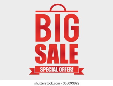 Big Sale. Banner. Poster. Bag, Vector