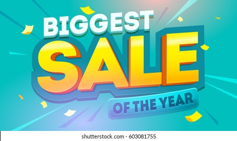 Big sale banner. Promo discounts vector illustration. Background for your business Promotion. Sale Flyer design. Biggest template poster Design banner