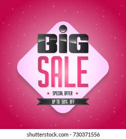 Big Sale banner for promotion advertising. Vector illustration