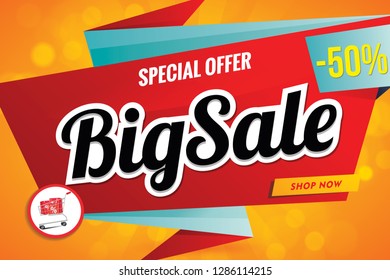 big sale banner red design.up to 50% off