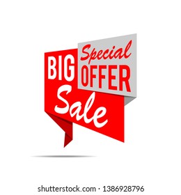 Big sale banner. Red discount poster. Special offer. Vector illustration, eps10.
