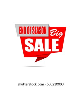 Big sale banner. Red discount poster. End of season. Badge. Vector illustration, eps10