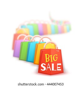 Big sale banner with red packet. Vector illustration.