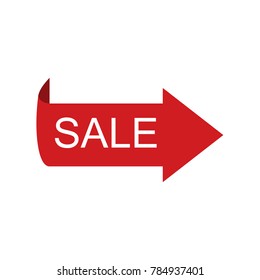 Big Sale Banner. Red ribbon. Vector Illustration.
