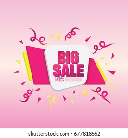 Big Sale Banner. Ribbon. Vector Illustration
