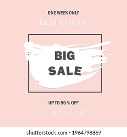 big sale banner. salle offer price sign. brush vector banner. discount text.