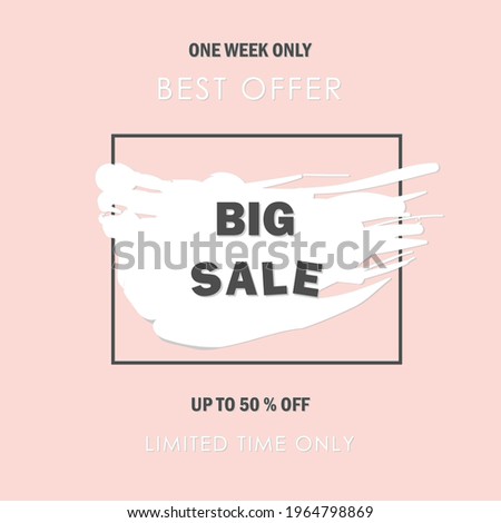 big sale banner. salle offer price sign. brush vector banner. discount text.