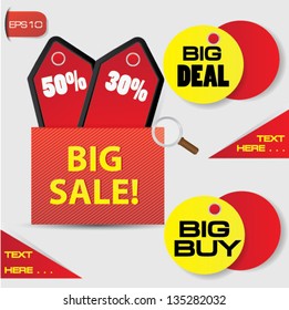 Big Sale banner set for text,vector
