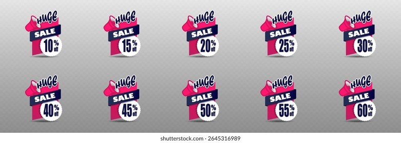 Big sale banner with shopping cart and modern pink and blue design elements.