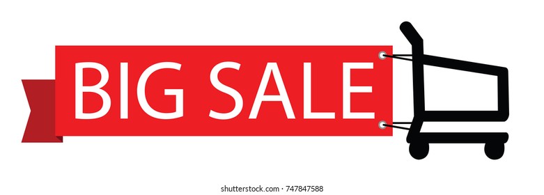 big sale banner shopping cart 