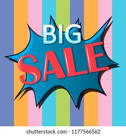 Big sale banner, signboard, decor for the store. Special offer. Background, vector.
