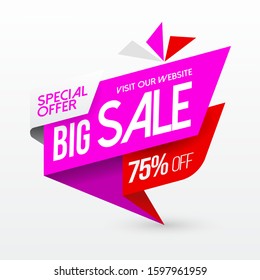 big sale banner with special offer adverstising