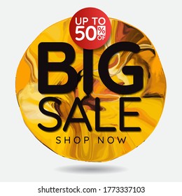 Big sale banner, special offer up to 50% off. Vector illustration.