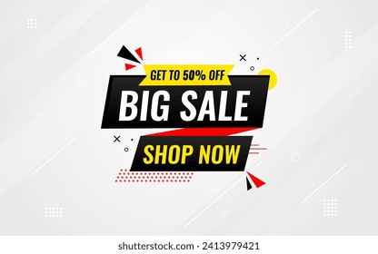 Big sale banner. Special offer price label design. Product discount festival tag design. Super Sale pormotion banner template. Flat sale Vector Illustration.